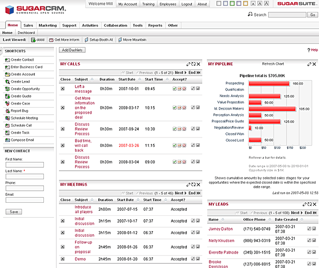Sugar CRM customer relationship management Script
