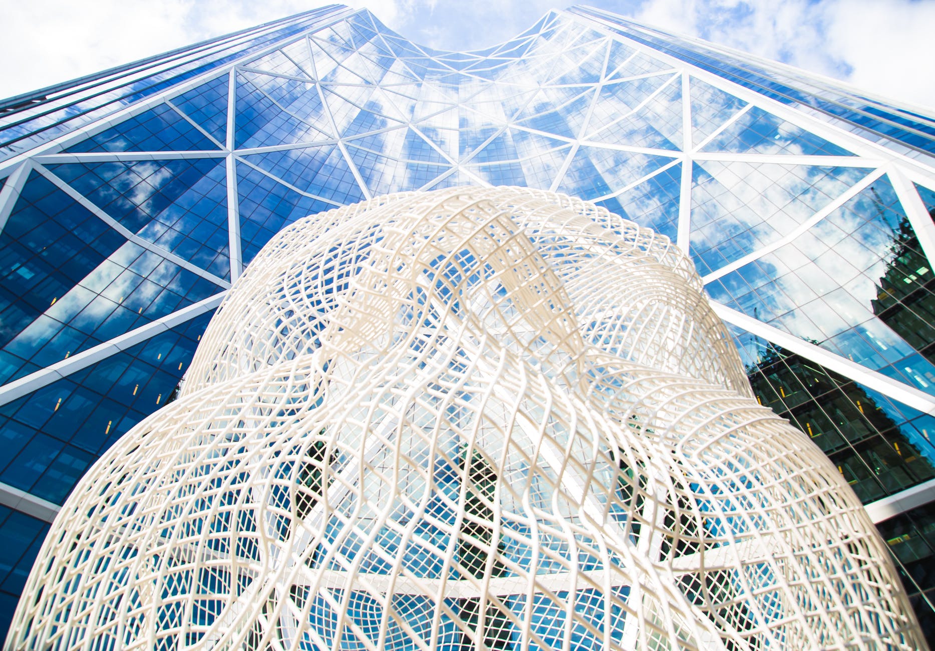high building with modern art construction
