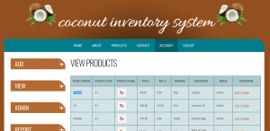 Coconut Products Inventory System