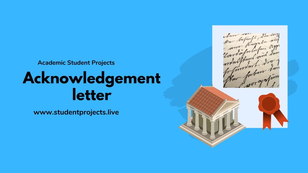 Acknowledgement letter for student project