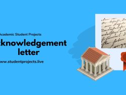 Student Project Acknowledgement letter