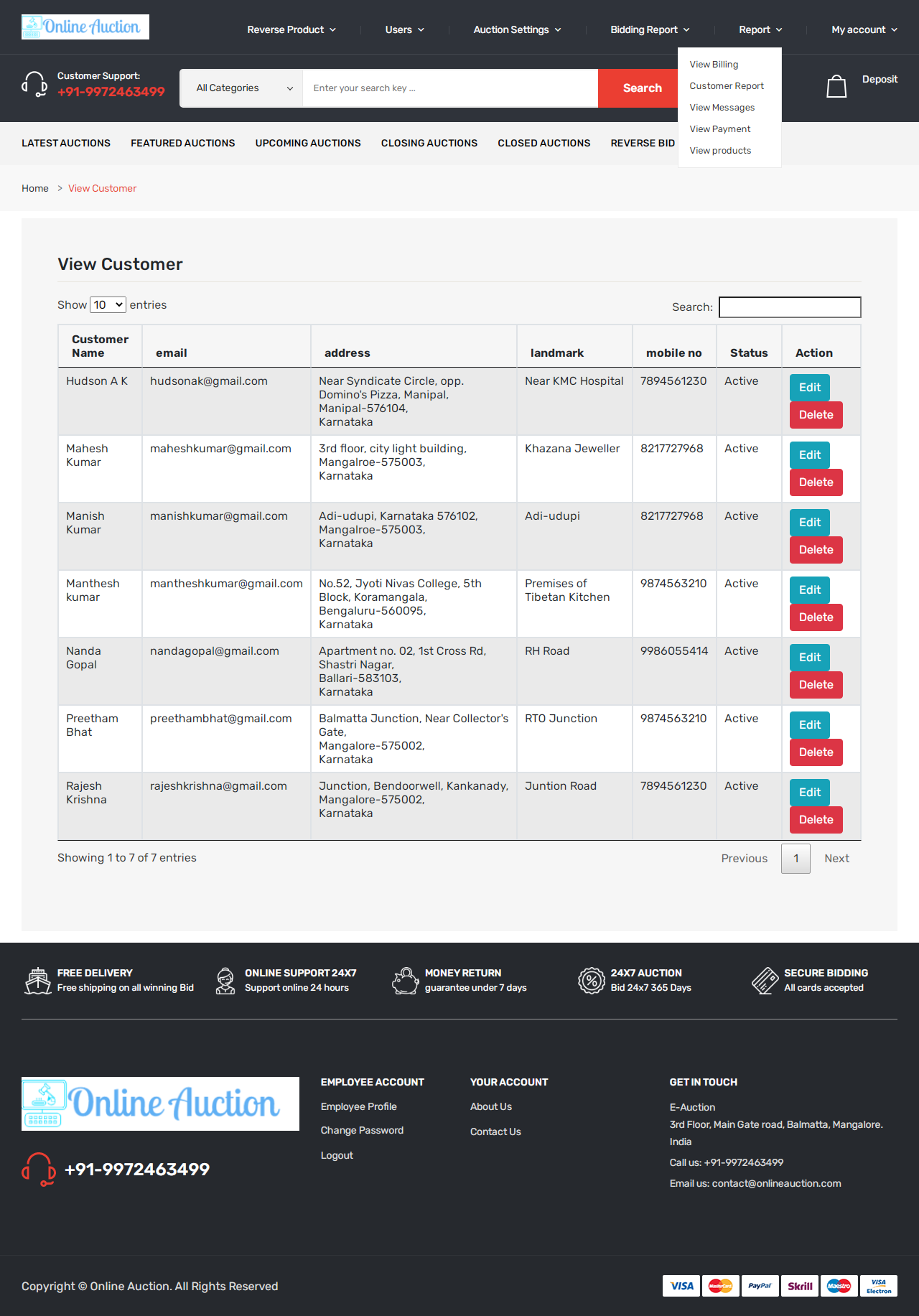 Customer Report