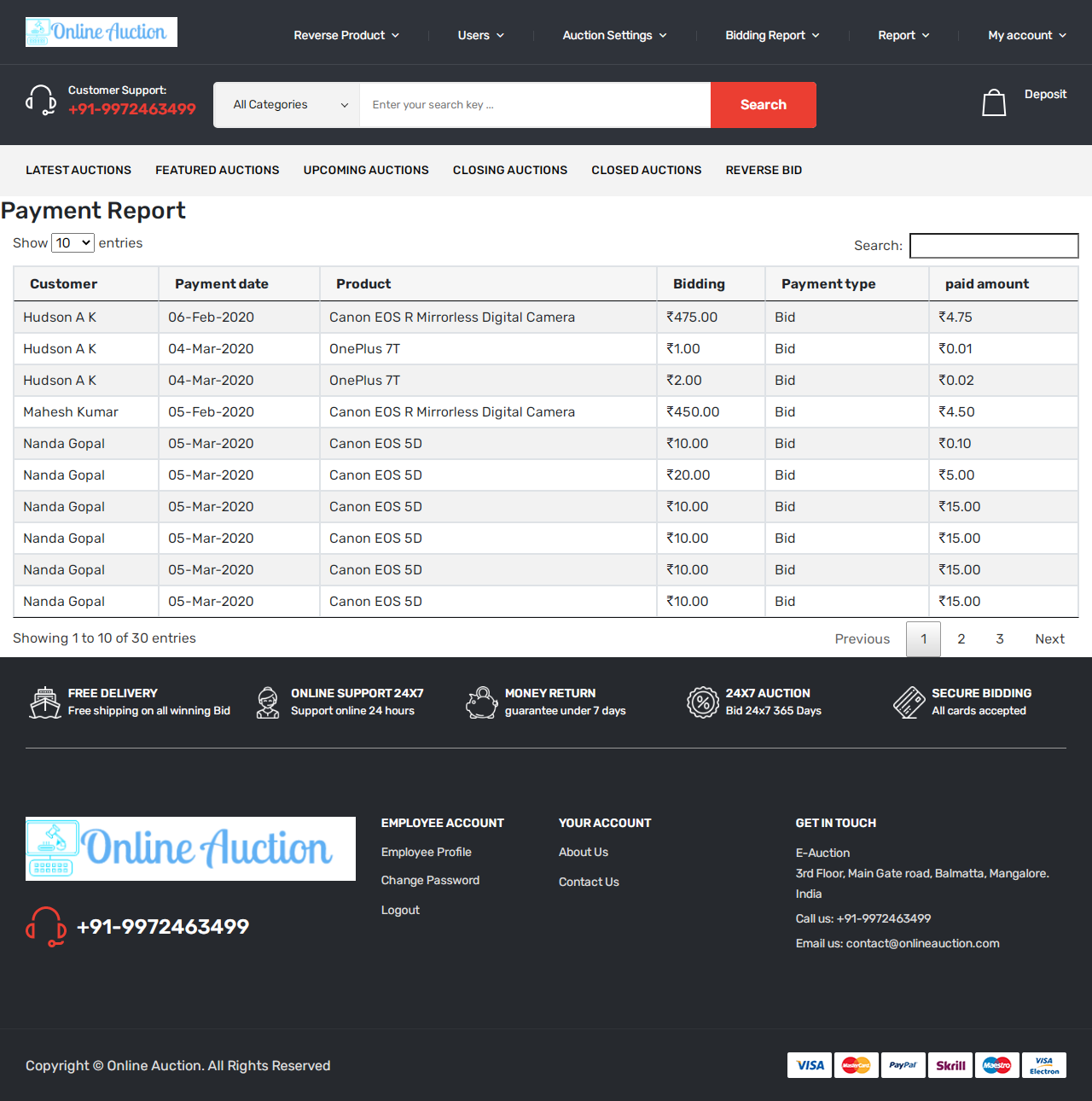 View Billing Report
