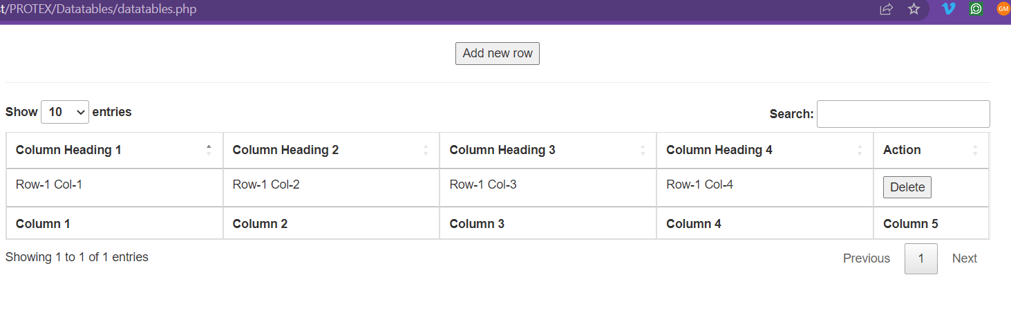 Jquery Datatables Add or Delete row Dynamically - Student Projects Live