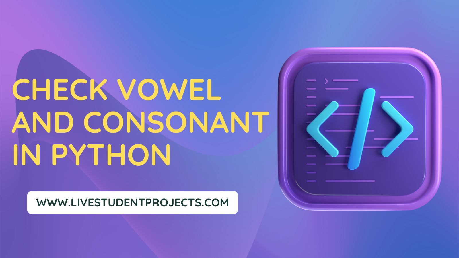 Check Vowel And Consonant In Python